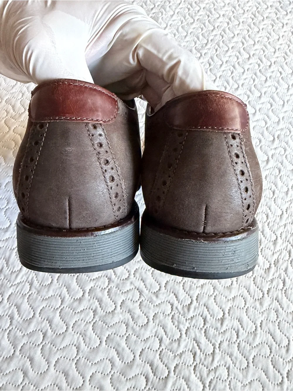 Johnston & Murphy Martell  Brown Leather Wingtop Oxford Rubber Outsole Size 9.5